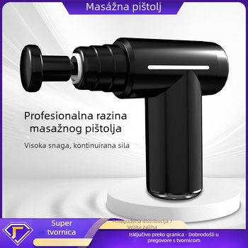 Masаža fascije: Višenamjenski mini prijenosni masažer s LCD, 6 nastavaka, ugrađena baterija 500–800 mAh, brushless motor, nizak šum, 5+ brzina