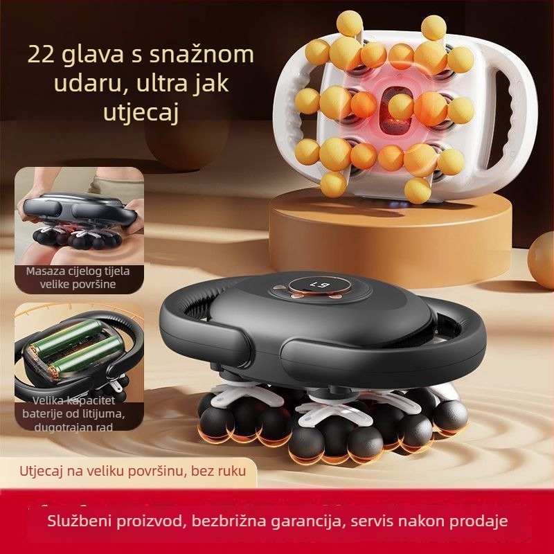 Mini prijenosni masažer za cijelo tijelo s 6 glava, niska buka, ugrađena baterija 1200–2000 mAh, trajanje baterije 1–3 h