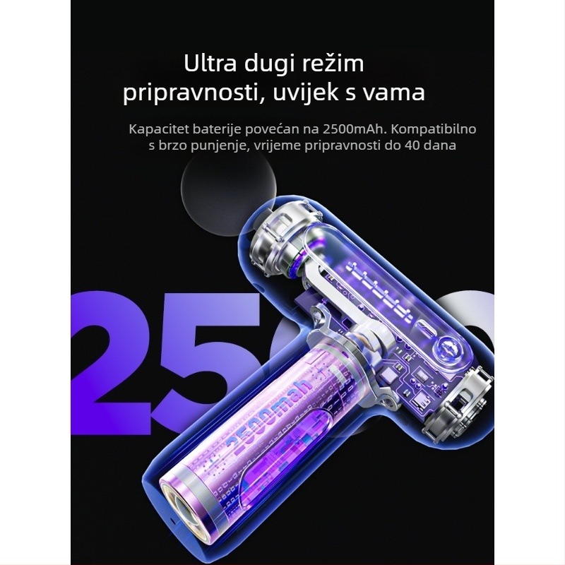Kus Mini mišićno-fasijalni masažer — Prijenosni masažer s 4 glavama, motorom s četkicama i višestupanjom regulacije brzine (5. brzina i više)