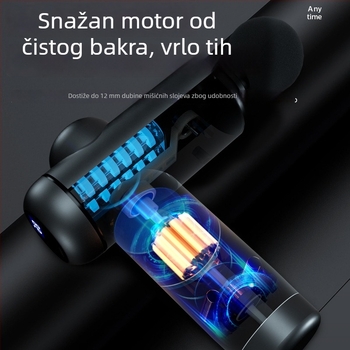 Fasijalni masažni uređaj za duboku relaksaciju mišića – četkasti motor, 6+ nastavaka, baterija 1200-2000 mAh, radno vrijeme 3-6 h, buka 36-45 dB