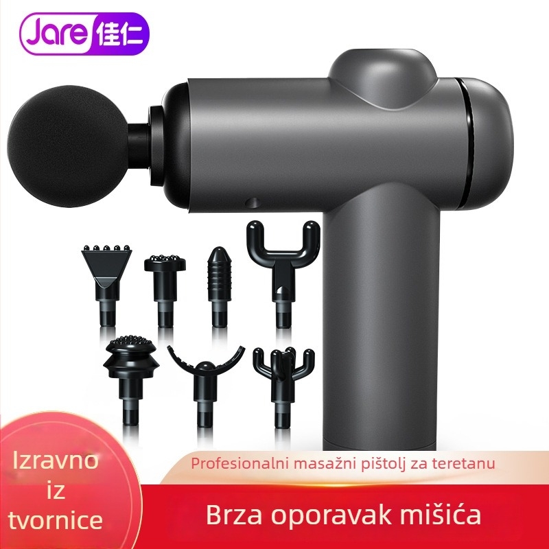 Fasijalni masažni uređaj za duboku relaksaciju mišića – četkasti motor, 6+ nastavaka, baterija 1200-2000 mAh, radno vrijeme 3-6 h, buka 36-45 dB