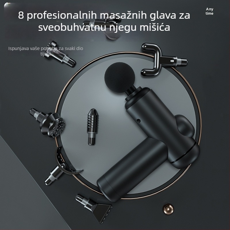 Fasijalni masažni uređaj za duboku relaksaciju mišića – četkasti motor, 6+ nastavaka, baterija 1200-2000 mAh, radno vrijeme 3-6 h, buka 36-45 dB