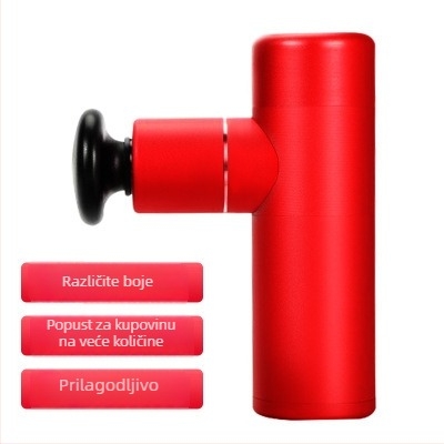 Mini masažni pištolj od aluminijske legure, s bezčetkasti motorom, prijenosni, višepozicijsko podešavanje, 4 nastavka