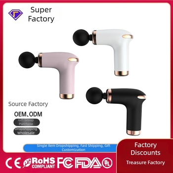 Mini masažni pištolj za fasciju – 4 glave, 5+ brzina, ugrađena baterija 1000–1200 mAh, trajanje 1–3 h, tih rad do 36 dB