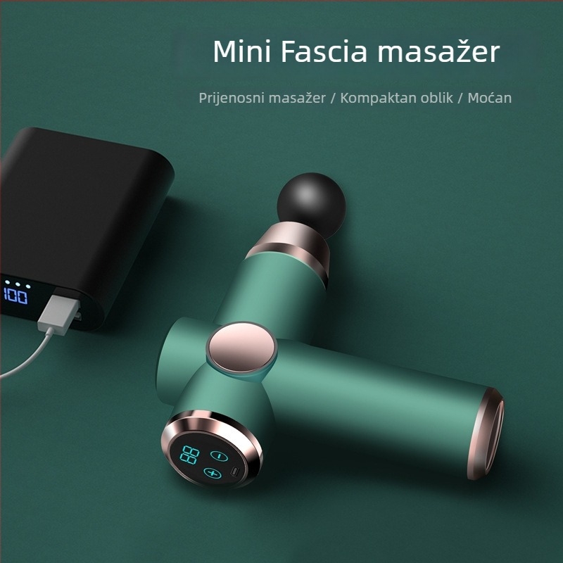 Fasciаlni masažni uređaj s 5+ brzina, LCD zaslon, 4 glave, ugrađena baterija 1200–2000 mAh, 24 W, buka ispod 36 dB