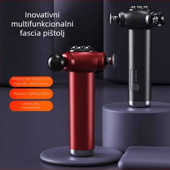 Profesionalni električni masažer s tri glave – prijenosni fascia masažer za opuštanje i fitness, ugrađena baterija, 5 brzina, trajanje rada 1–3 h, 3 glave