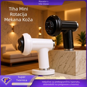 Prijenosni električni fascia maser s 5 nastavaka, 5+ brzina, ugrađena baterija 1200-2000 mAh, niska buka