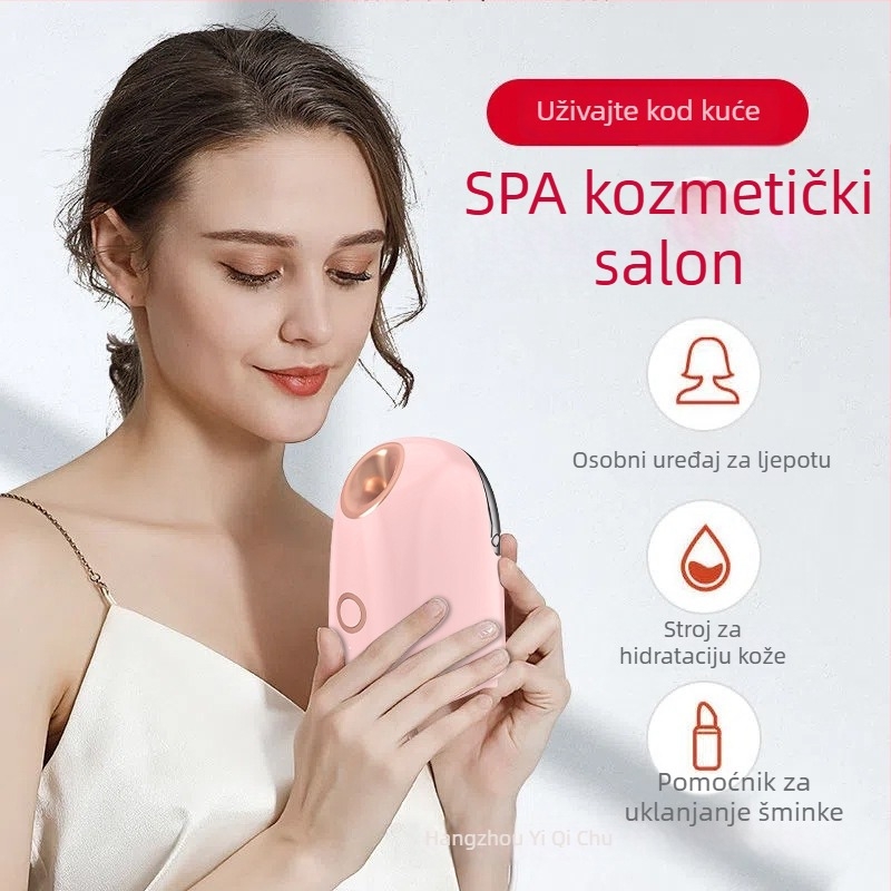 Prijenosni nano termalni parni uređaj za lice s hidratantnim sprejemom — IPX7 vodootporno, ugrađena baterija 1200–2000 mAh, funkcije: čišćenje, posvjetljenje, hidratacija, pomlađivanje kože