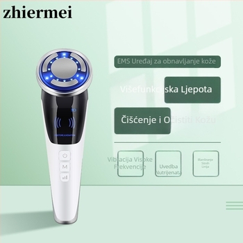 Uređaj za mikrostruju za lifting i učvršćivanje kože, zagrijavanje lica, vibracijski masaž i LED svjetlosna terapija za pomlađivanje kože; ugrađena baterija 800–1000 mAh, IPX6 vodootpornost