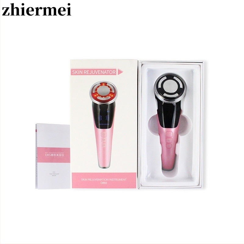 Uređaj za mikrostruju za lifting i učvršćivanje kože, zagrijavanje lica, vibracijski masaž i LED svjetlosna terapija za pomlađivanje kože; ugrađena baterija 800–1000 mAh, IPX6 vodootpornost