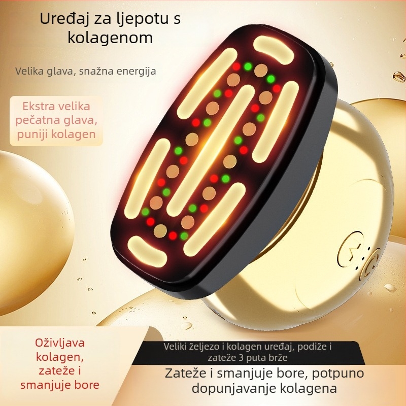 Uređaj za njegu vrata: kolagenosko zatezanje lica, ultrazvučno podizanje, anti-age i sužavanje kontura lica; čišćenje, masaža, posvjetljivanje i LED terapija; ugrađena baterija 1200-2000 mAh; prijenosno ručno uređaj