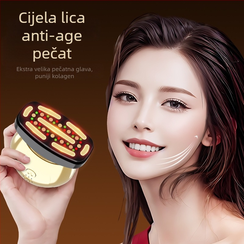 Uređaj za njegu vrata: kolagenosko zatezanje lica, ultrazvučno podizanje, anti-age i sužavanje kontura lica; čišćenje, masaža, posvjetljivanje i LED terapija; ugrađena baterija 1200-2000 mAh; prijenosno ručno uređaj