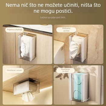Zidna kutija za maramice, plastična, višenamjenska, moderan minimalistički dizajn