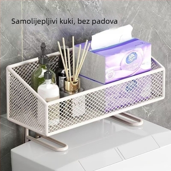 Kupaonski regaľ za skladištenje - željezni s elektroplirajućim završnim slojem, jednodijelni, nosivost 5–10 kg, model Hb012-mtzwj-h-da