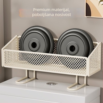 Kupaonski regaľ za skladištenje - željezni s elektroplirajućim završnim slojem, jednodijelni, nosivost 5–10 kg, model Hb012-mtzwj-h-da