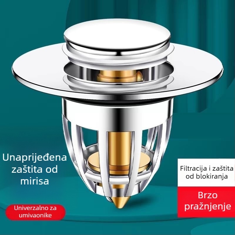 Filtr odvoda umivaonika s Bounce Core, bakar, dvostruka glava, Bounce tip, moderan stil