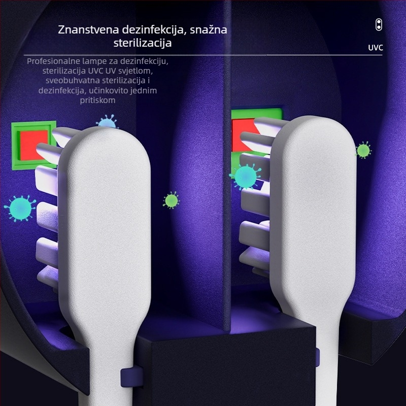 Sterilizator četkice za zube UV dezinfekcija, USB napajanje, dodirni upravljač, 60 °C, 100 s, Model 001