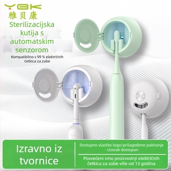 Sterilizator za četkicu za zube, zidni držač, USB napajanje, UVC sterilizacija, 2‑min ciklus, ABS