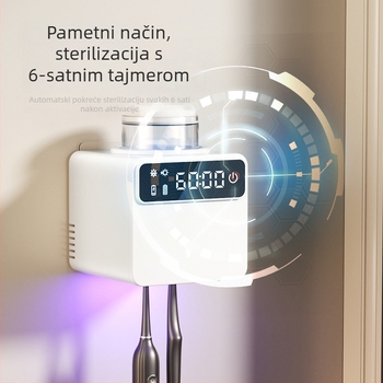 RA-616 Sterilizirani držač četkica za zube s UV dezinfekcijom, USB napajanjem, dodirnim upravljanjem, montaža bez bušenja samoljepljivom pločom