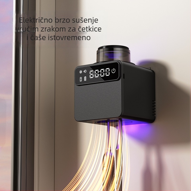 RA-616 Sterilizirani držač četkica za zube s UV dezinfekcijom, USB napajanjem, dodirnim upravljanjem, montaža bez bušenja samoljepljivom pločom