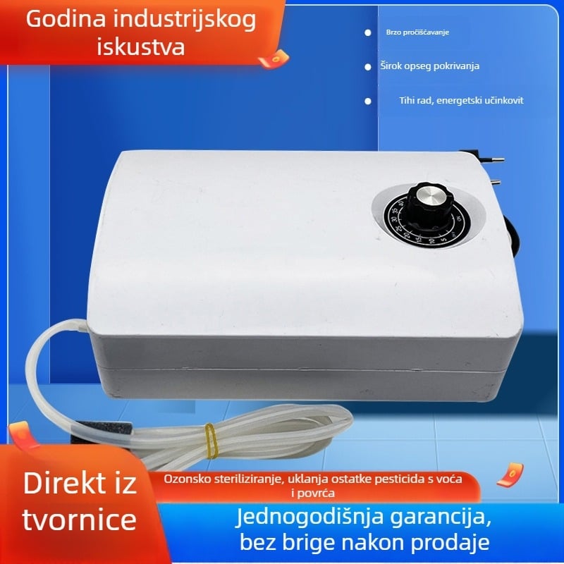 Ozonizator vode 220V, proizvodnja 2000 mg ozona, za kućno pranje povrća, obradu vode i akvarij