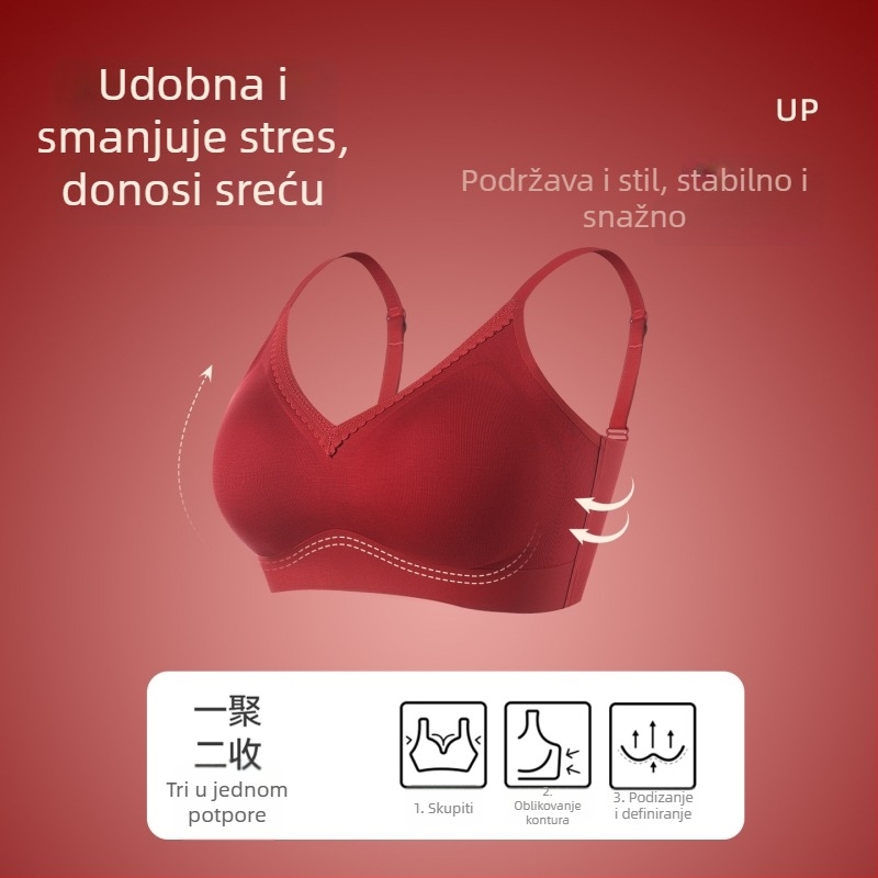 Najlon grudnjak - 3/4 košarice, tanko oblikovane čašice, bez žice, bez šavova na leđima, stil prsluka