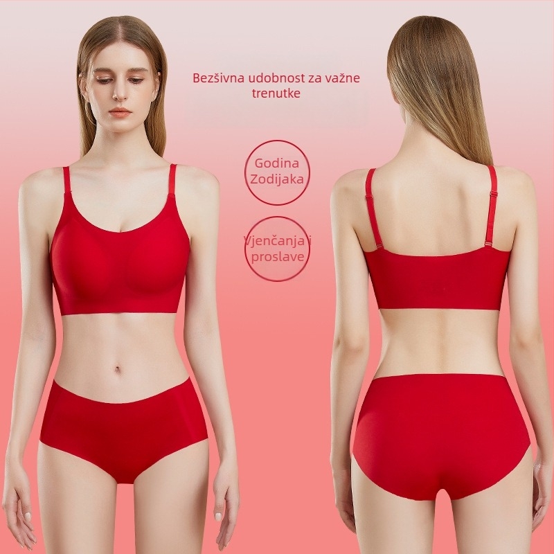 Bešivni bežični set grudnjaka s pjenušastim oblikovanim šalicama, prozračan, Push-Up