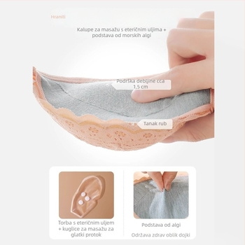 Čipkasti grudnjak s košaricama 3/4, oblikuje siluetu (tanka gornja, deblji donji dio), fiksne dvostruke naramenice, stražnji pet redova kukica