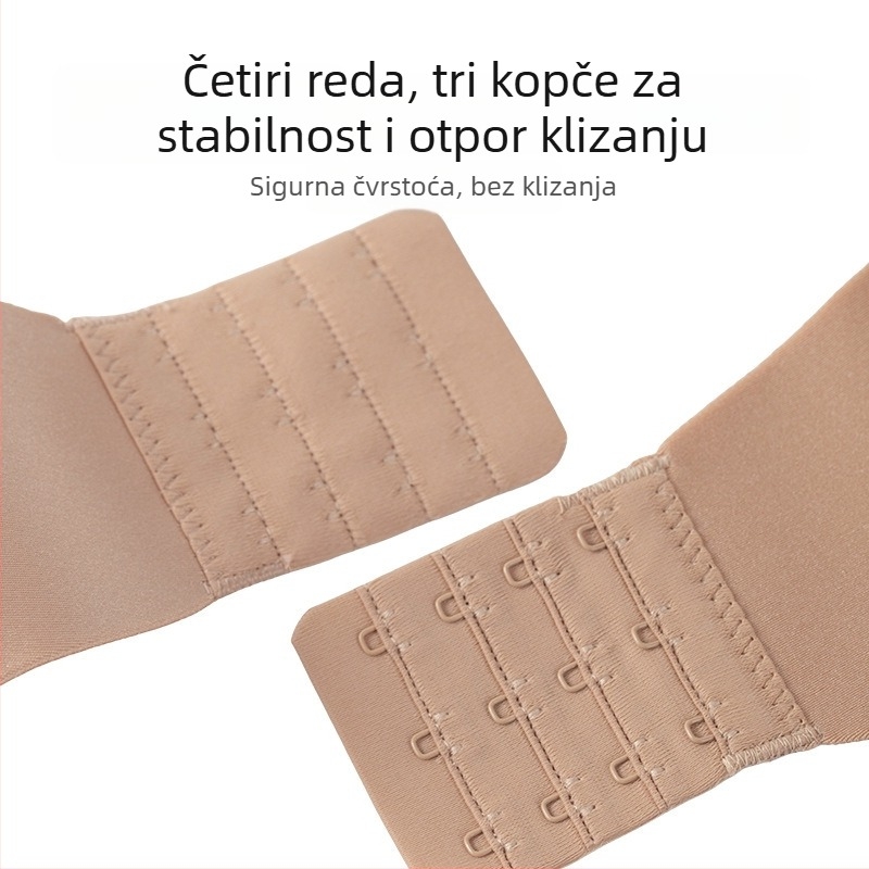 Bez remena push-up nevidljivi grudnjak sa stražnjom kopčom, 3/4 cup, gornja tanka i donja debela konstrukcija, 85% najlon, 15% spandex, čelični prsten