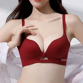 Bezšivni ženski top s bočnim oblikovanjem, najlon materijal, šalice 3/4, tanko oblikovane šalice, fiksne dvostruke naramenice, stražnji završeci s četiri reda kopči, Oshijue
