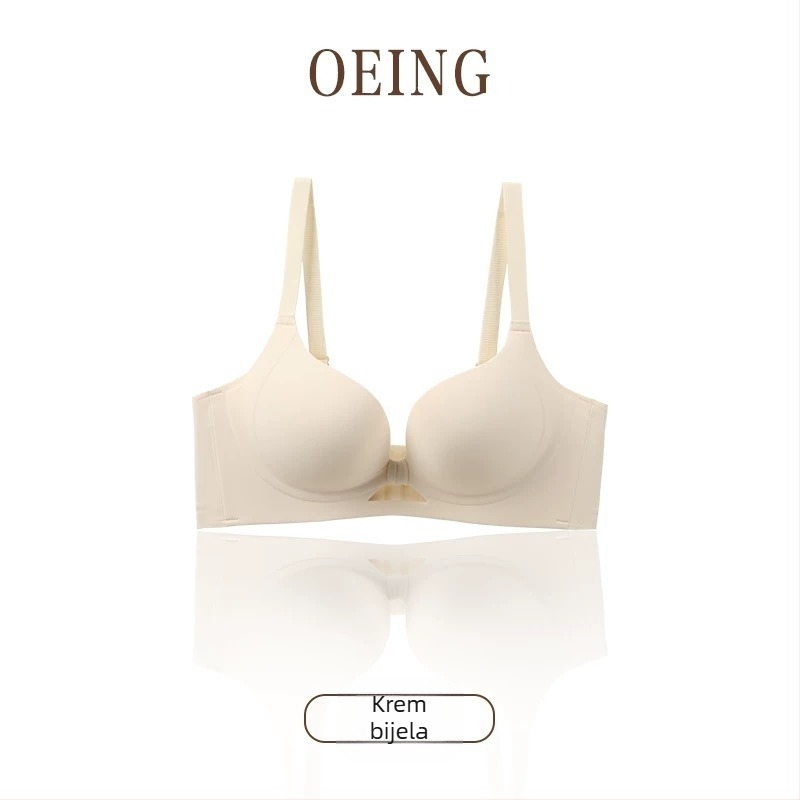 Bezšivni ženski top s bočnim oblikovanjem, najlon materijal, šalice 3/4, tanko oblikovane šalice, fiksne dvostruke naramenice, stražnji završeci s četiri reda kopči, Oshijue