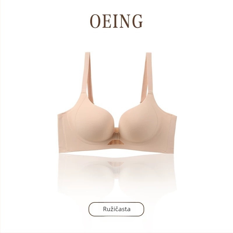 Bezšivni ženski top s bočnim oblikovanjem, najlon materijal, šalice 3/4, tanko oblikovane šalice, fiksne dvostruke naramenice, stražnji završeci s četiri reda kopči, Oshijue