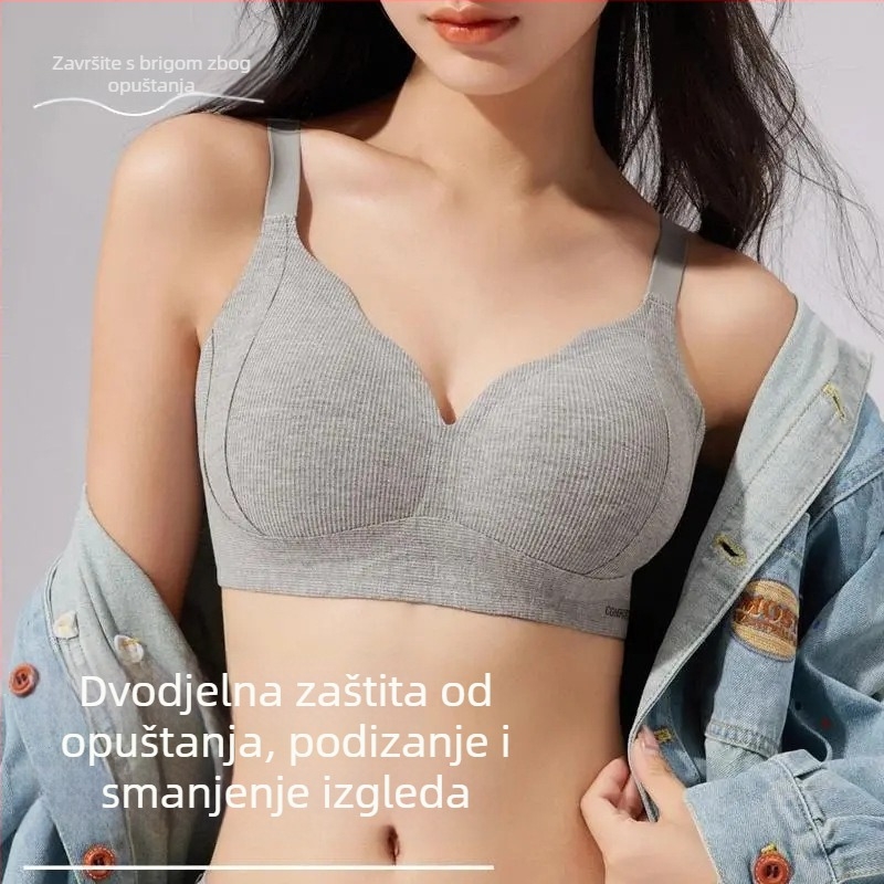 Ženski push-up grudnjak s punim košaricama, stražnja četiri reda kopči; glavni materijal: najlon; podstava: najlon (90–95%); košarice: pamuk.