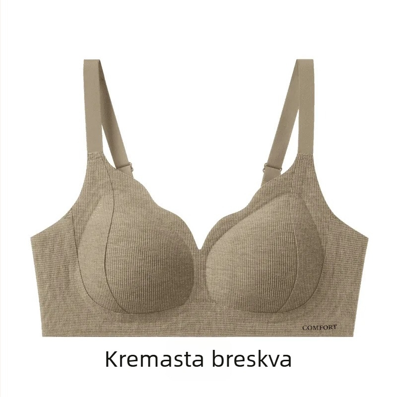 Ženski push-up grudnjak s punim košaricama, stražnja četiri reda kopči; glavni materijal: najlon; podstava: najlon (90–95%); košarice: pamuk.