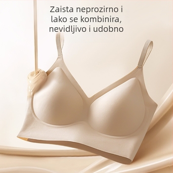 Nevidljivi bešavni grudnjak za male grudi — podizanje, protiv opuštanja, oblikovanje bočnih, šalice 3/4, bez žice, fiksne dvostruke trake