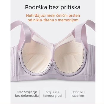 Grudnjak s punim košaricama, push-up, srednje oblikovane čašice, čipkasta najlonska tkanina, gornja podrška