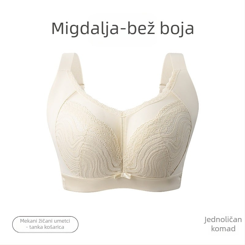 Grudnjak s punim košaricama, push-up, srednje oblikovane čašice, čipkasta najlonska tkanina, gornja podrška