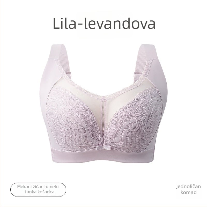 Grudnjak s punim košaricama, push-up, srednje oblikovane čašice, čipkasta najlonska tkanina, gornja podrška