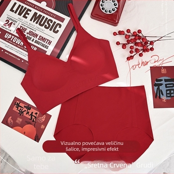 Ženski bežični set donjeg rublja za vjenčanje - grudnjak s košaricama 3/4, tanki formirajući košarice, 66% najlona, 34% spandex, stražnje zatvaranje s četiri reda kukica