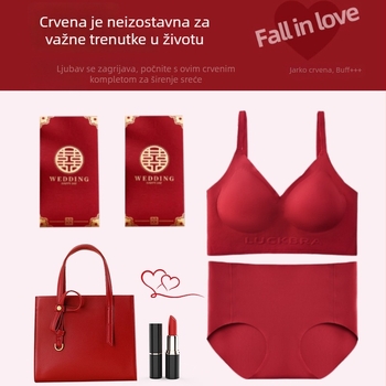 Ženski bežični set donjeg rublja za vjenčanje - grudnjak s košaricama 3/4, tanki formirajući košarice, 66% najlona, 34% spandex, stražnje zatvaranje s četiri reda kukica