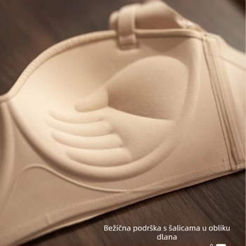 Grudnjak s bešavnom skupljanjem i dvostrukim podizanjem, prozračan i udoban; 3/4 košarica, tanko oblikovana košarica, najlon materijal, fiksne dvostruke naramenice