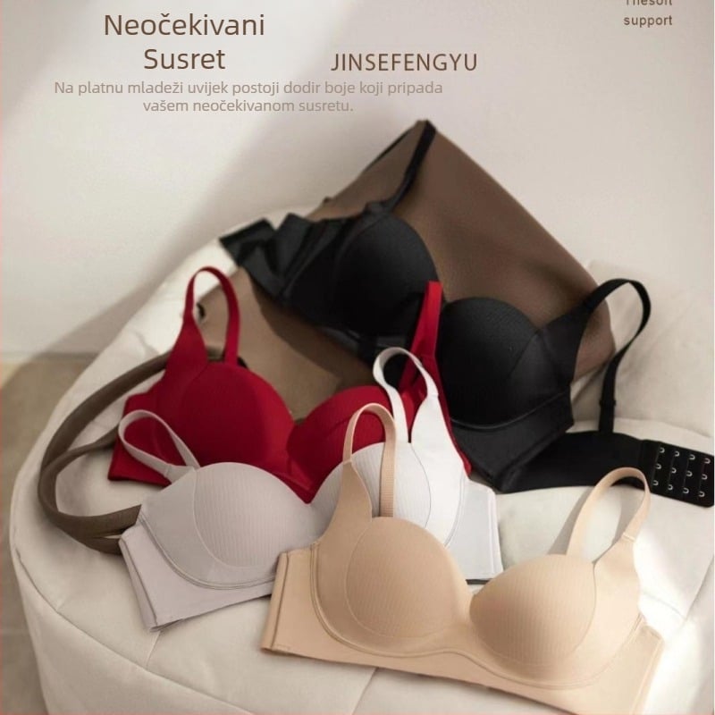 Grudnjak s bešavnom skupljanjem i dvostrukim podizanjem, prozračan i udoban; 3/4 košarica, tanko oblikovana košarica, najlon materijal, fiksne dvostruke naramenice