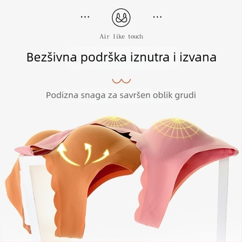 Bešivan sportski grudnjak s punim košaricama i tankim oblikovanim košaricama, fiksne dvostruke naramenice, prozračni Nylon-Spandex