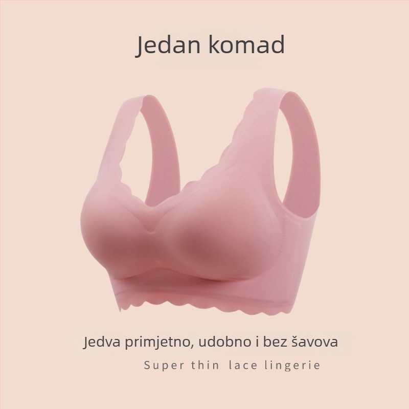 Bešivan sportski grudnjak s punim košaricama i tankim oblikovanim košaricama, fiksne dvostruke naramenice, prozračni Nylon-Spandex