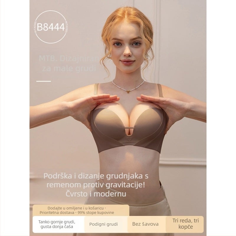 Ženski grudnjak od najlona s push-up efektom, bezšivni dizajn, srednje oblikovana košarica, diskretna podrška