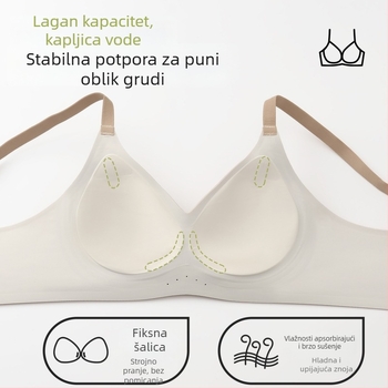 Bešavni push-up grudnjak, 3/4 košarice, tanke oblikovane čašice, bežični, čvrste naramenice