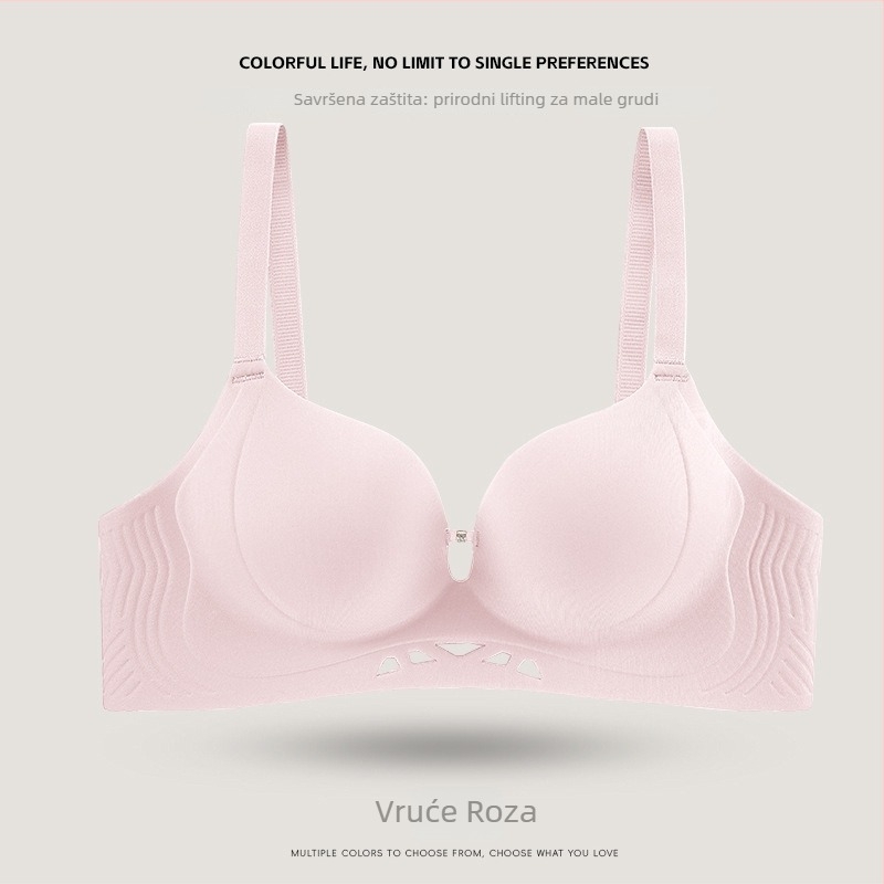 Bezšivni nevidljivi grudnjak za male grudi, push-up efekt, košarica 3/4, najlon s podlogom od spandeksa