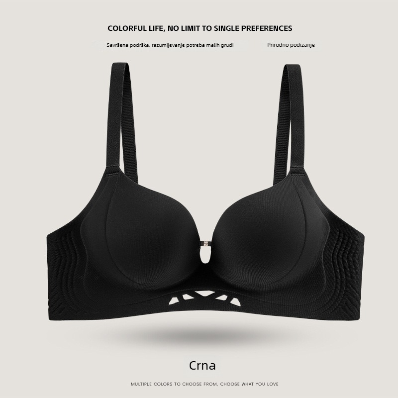 Bezšivni nevidljivi grudnjak za male grudi, push-up efekt, košarica 3/4, najlon s podlogom od spandeksa