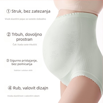 Trudničine gaćice s visokim strukom, prozračne jacquard tkanine od najlona, podstava od viskoze