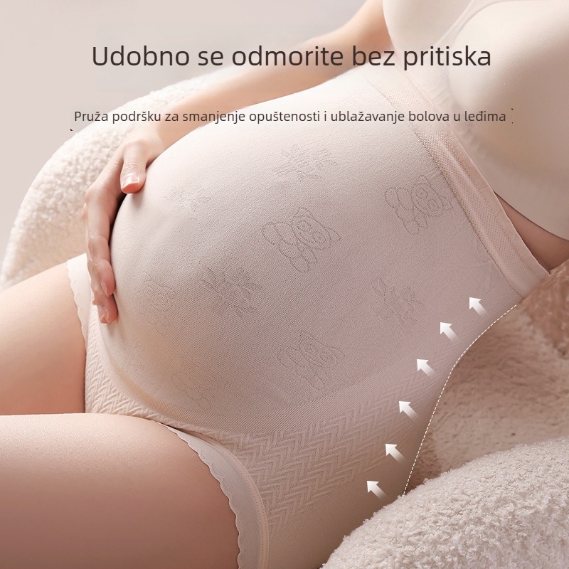 Trudničine gaćice s visokim strukom, prozračne jacquard tkanine od najlona, podstava od viskoze